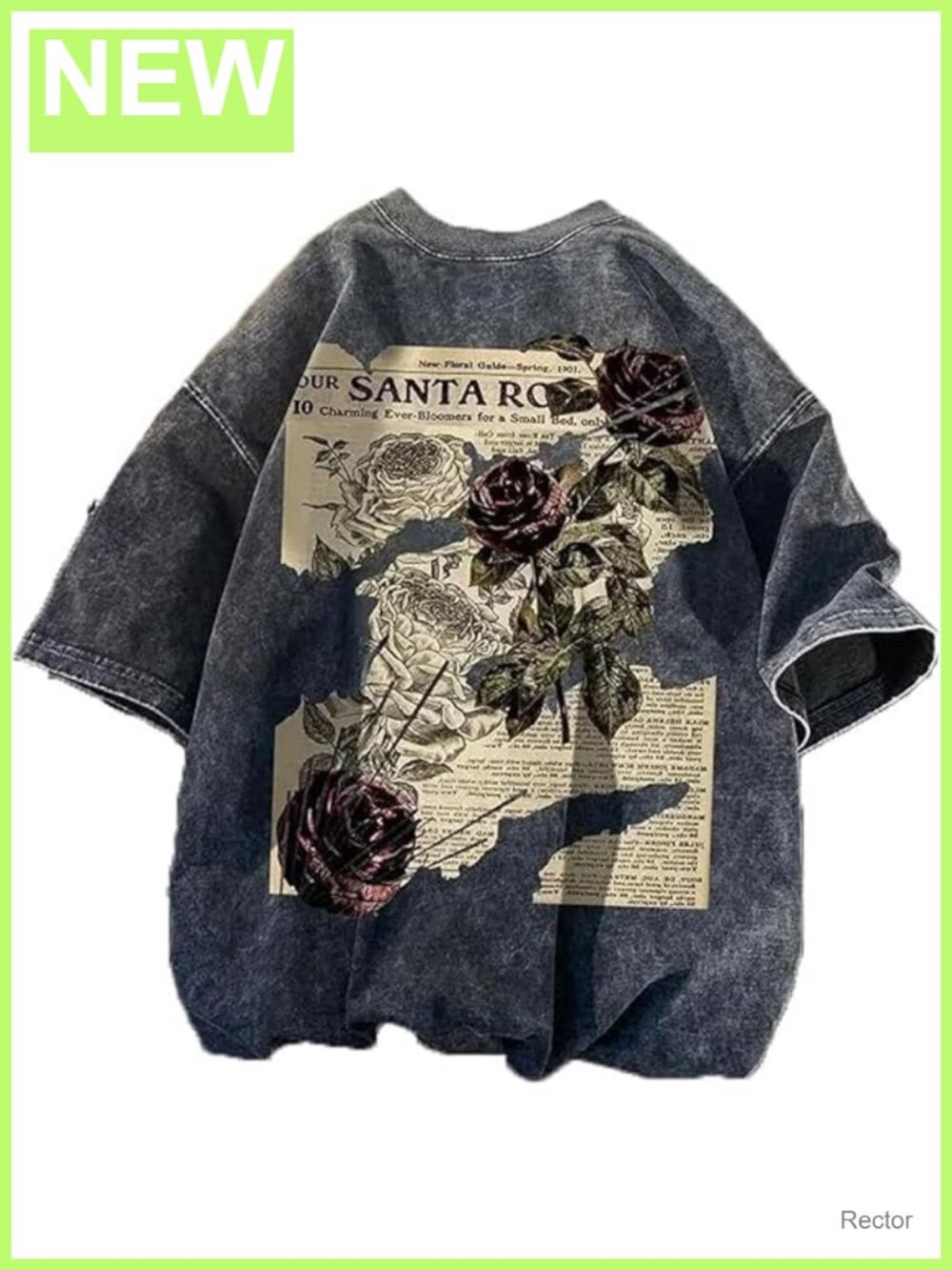 Unisex Oversized Y2K Gothic Grunge Floral Graphic Tee Streetwear